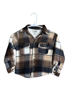 Copper Denim Kids Plaid Sherpa Lined Shacket